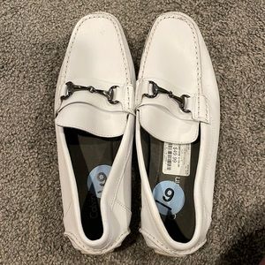 Mens white Calvin Klein loafers